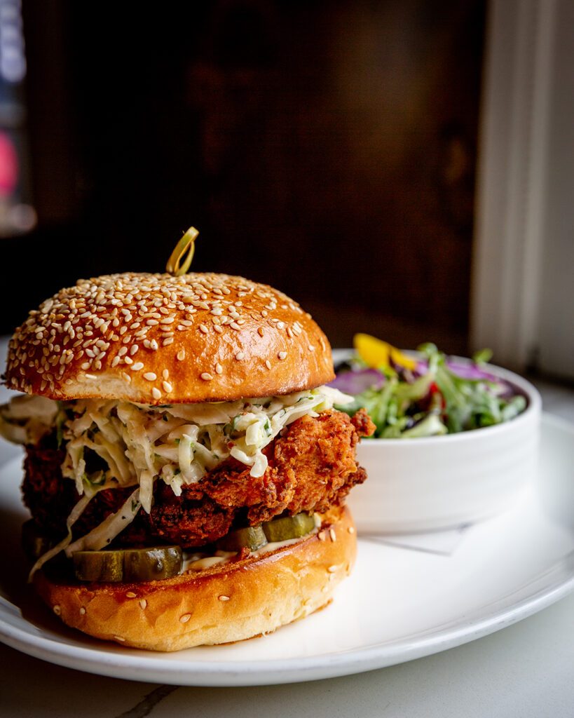 The classic Hamp & Harry's Fried Chicken Sandwich.