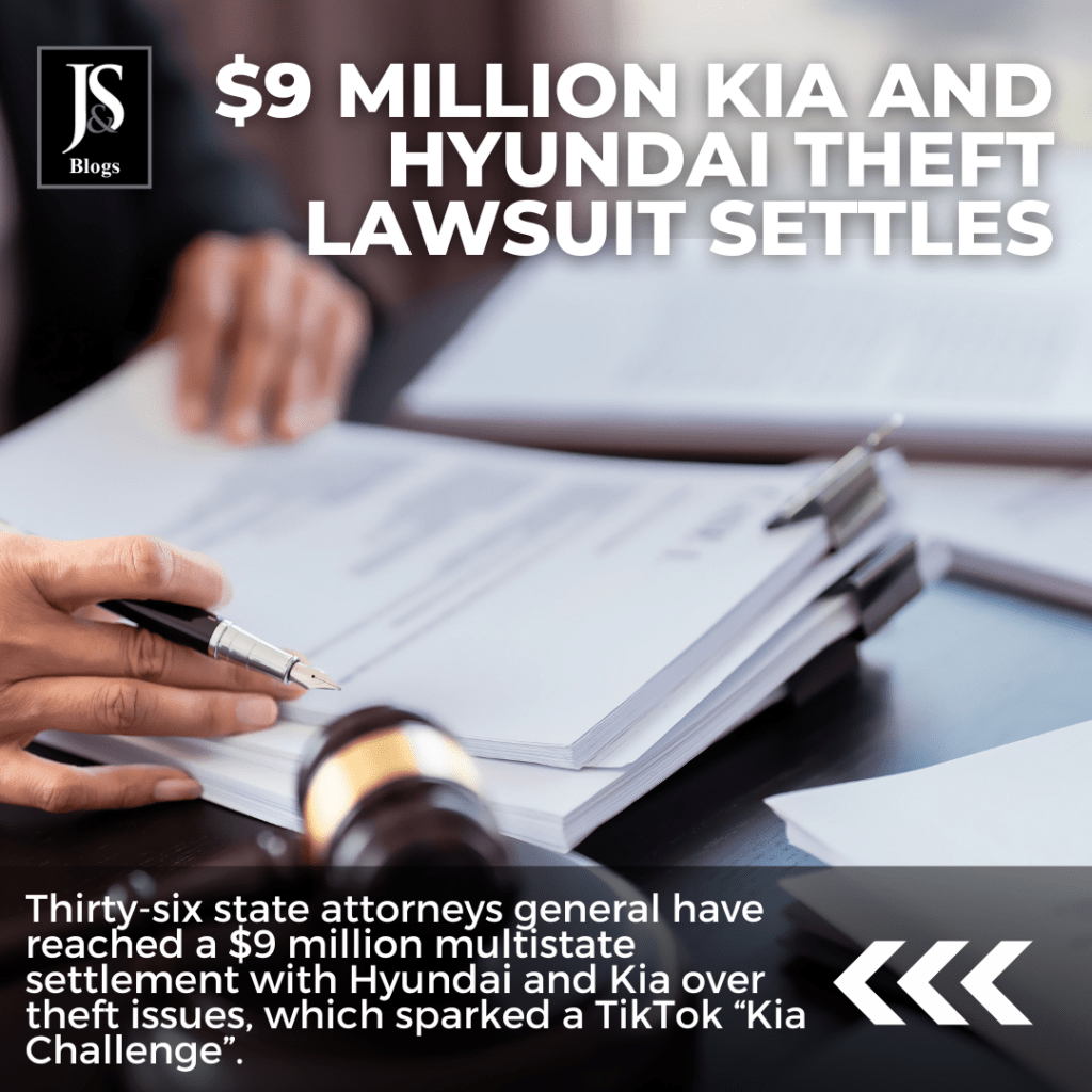 $9 Million Kia and Hyundai Theft Lawsuit Settles